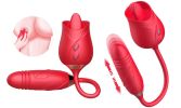New Rose Flower 3 Generations 2 In 1 Tongue Licking G-spot telescopic Vibrator